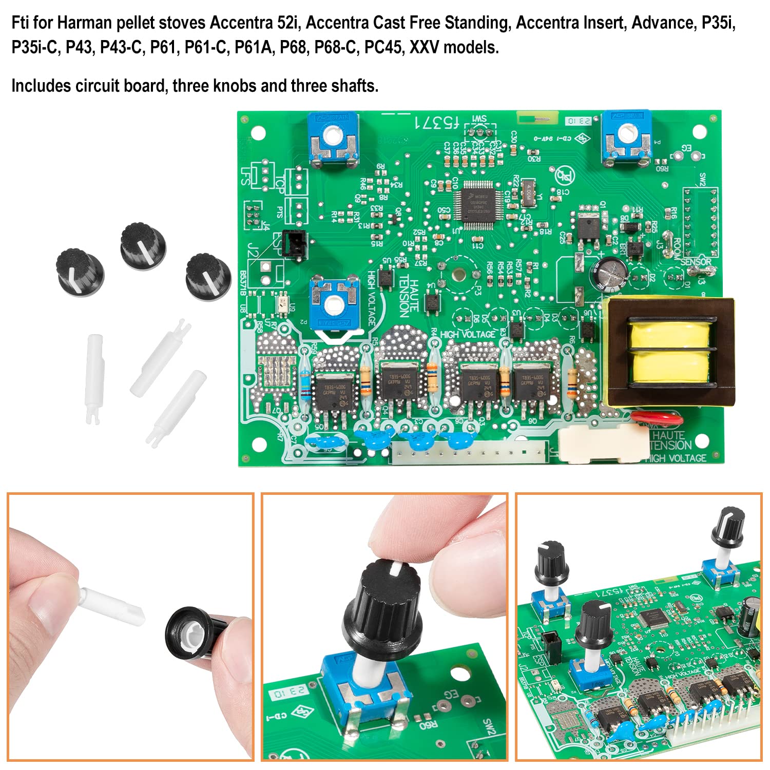 Hihitomorrow knobs and shafts included for quick replacement