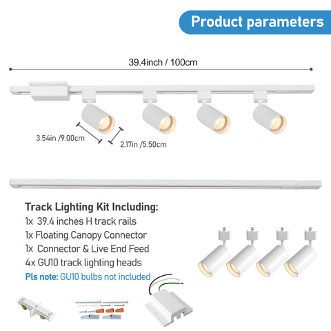 Hiiglxii H-track rails 3.3 ft enabling modular room lighting layouts