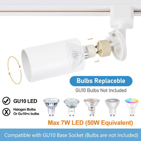 Adjustable 180° tilt and 360° rotation with Hiiglxii GU10 fixtures for flexible layouts.