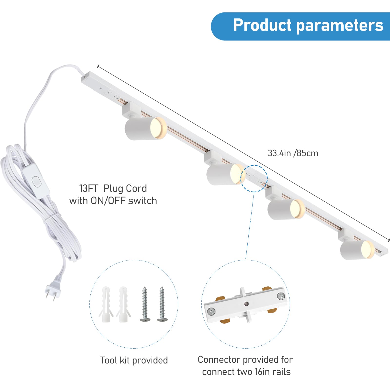Hiiglxii track light heads adjustable for versatile lighting angles in any room.