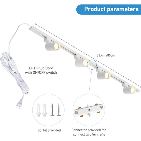 Hiiglxii track light heads adjustable for versatile lighting angles in any room.
