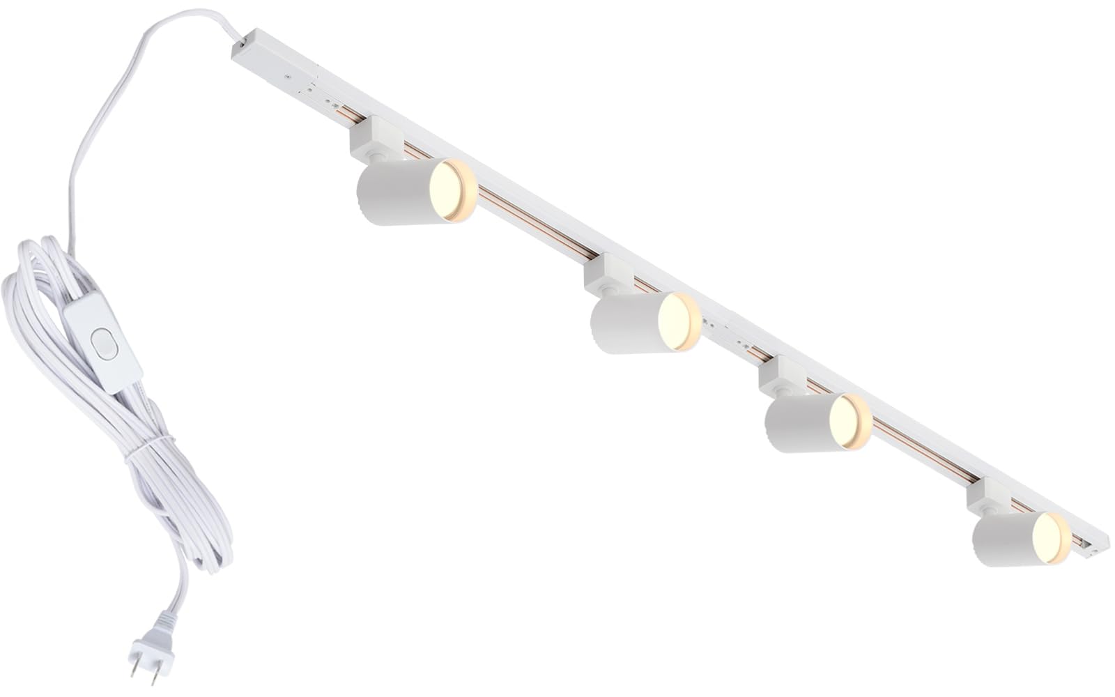 Hiiglxii track light kit unboxed showing four heads and rail system for easy installation.