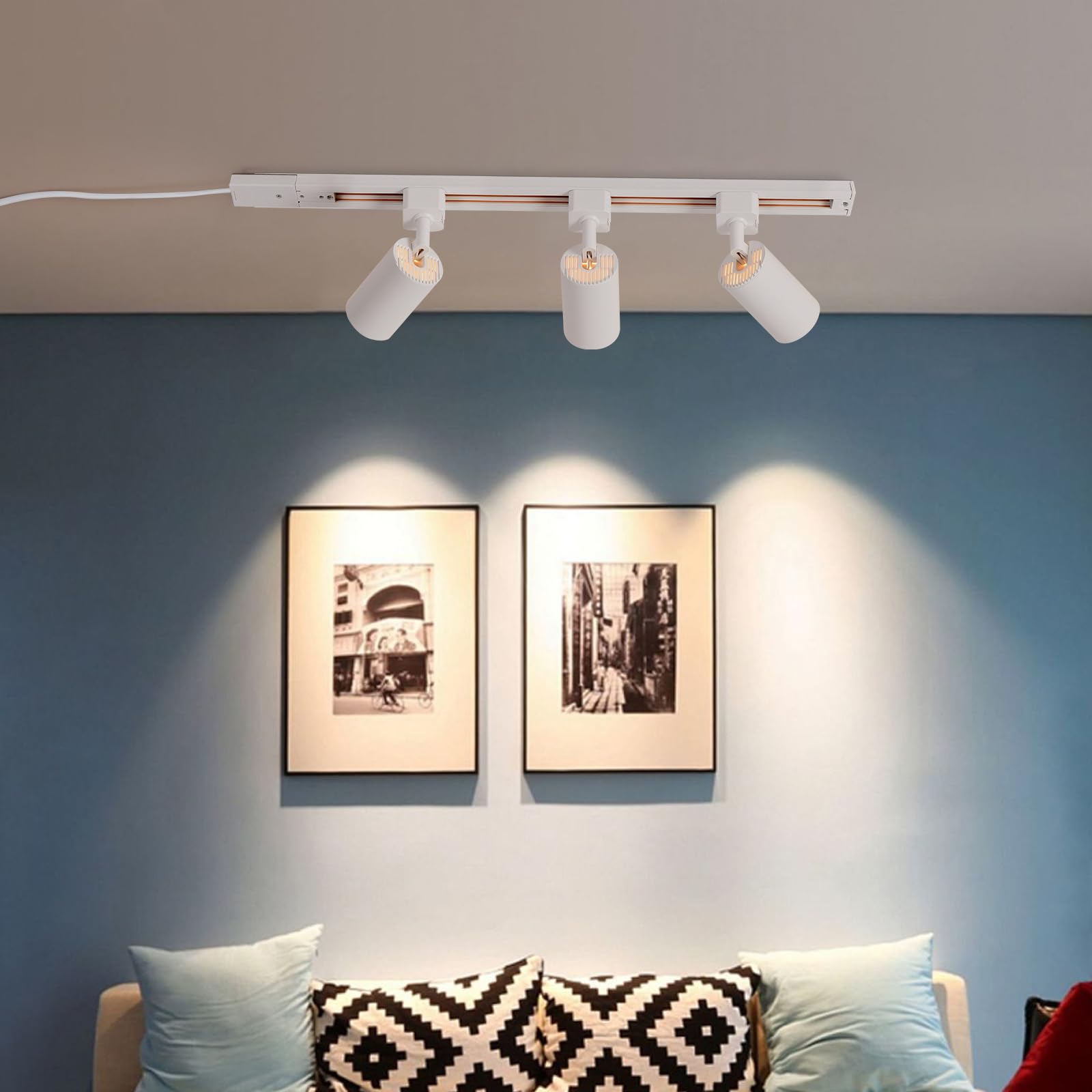 Hiiglxii kitchen lighting creates ambient, focused illumination with a modern white finish.