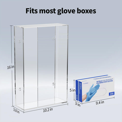 HIIMIEI acrylic glove dispenser horizontal install image for wall or counter