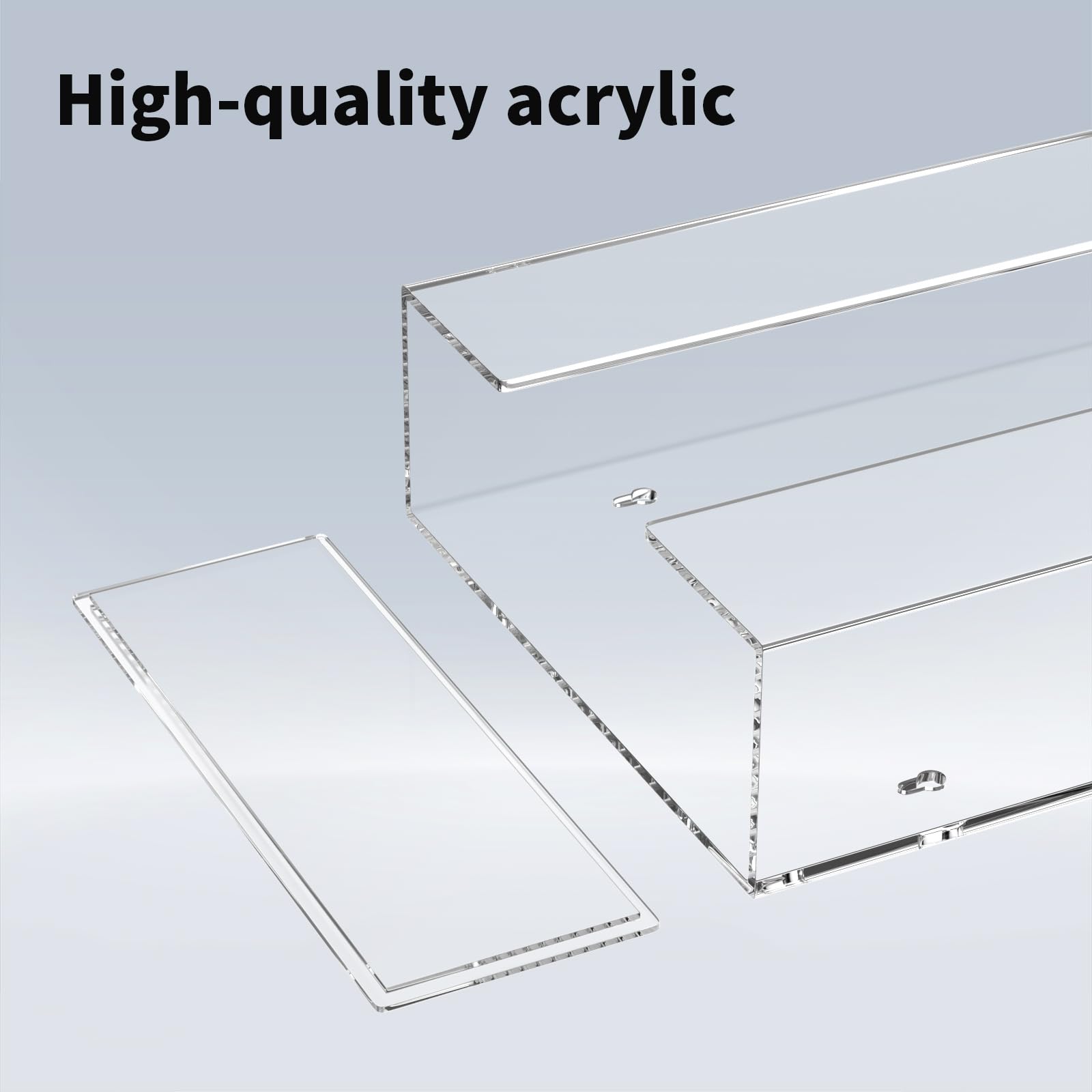 HIIMIEI acrylic glove dispenser wall mount side view highlights sturdy edges