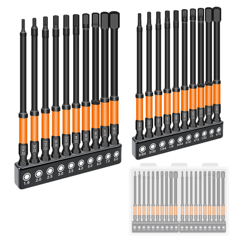 Hiinny 20pc hex bit set with metric and SAE bits for versatile quick repairs