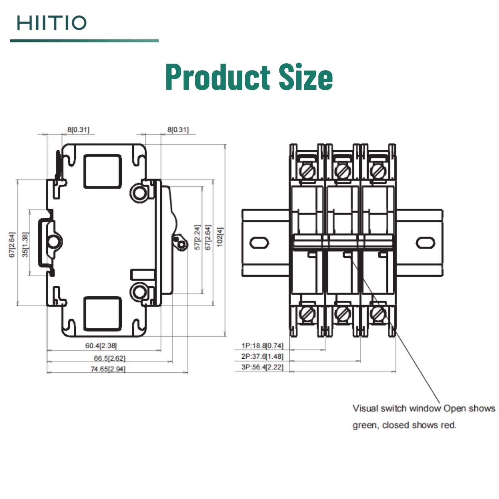 HIITIO 60A terminals and wiring closeup for secure connections