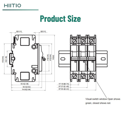 HIITIO 60A terminals and wiring closeup for secure connections