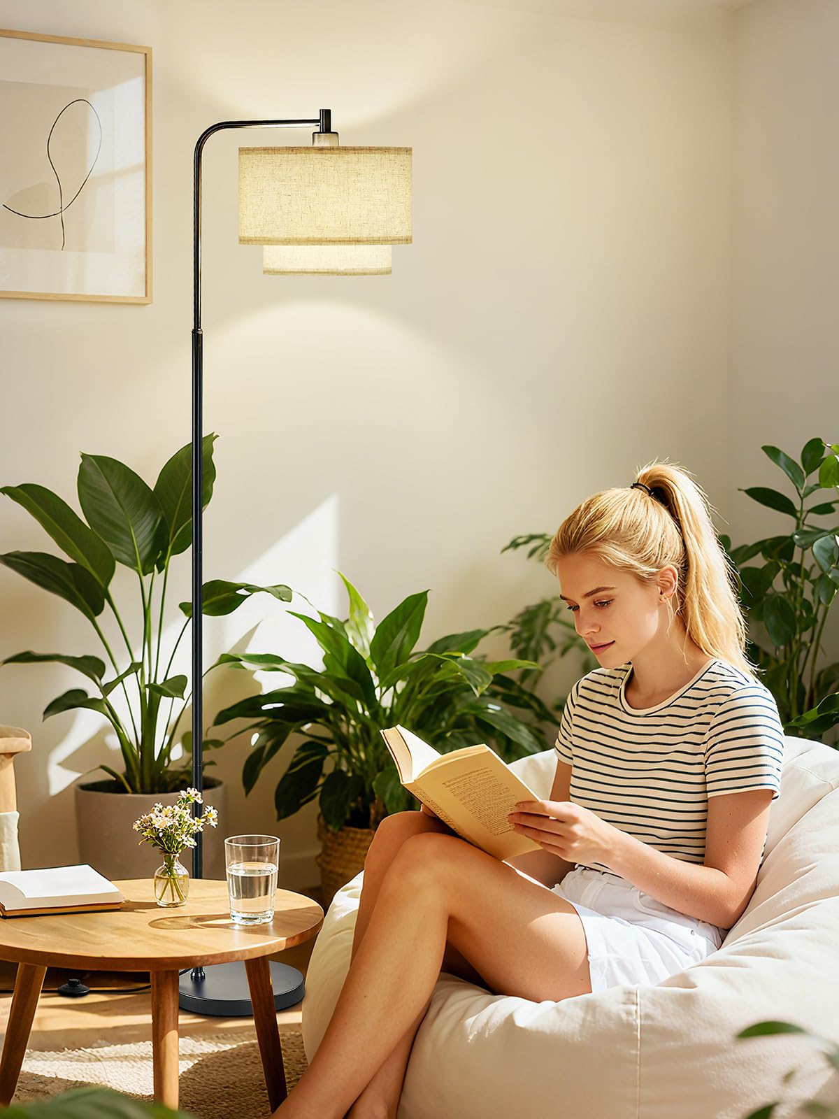 Hikczc A19 12W LED bulb included for bright, energy-efficient lighting.