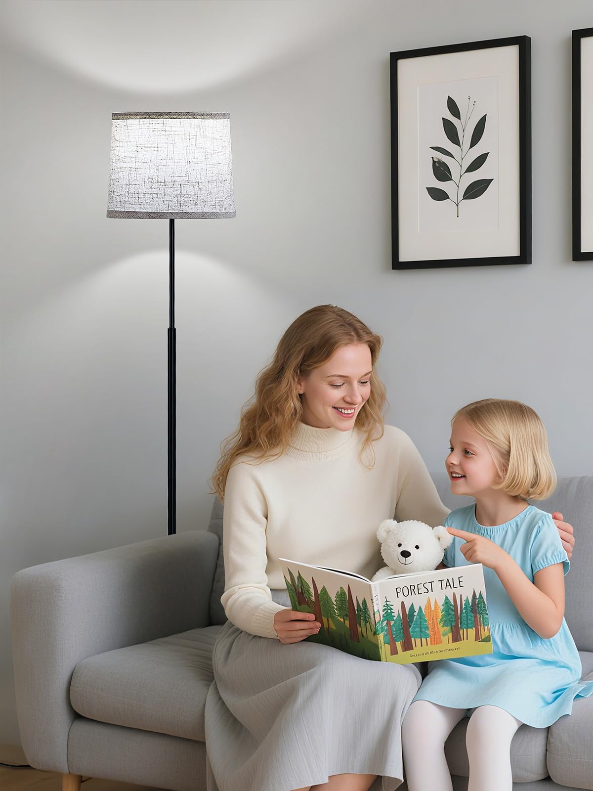 Hikczc living room setup showing tall lamp for ambient lighting