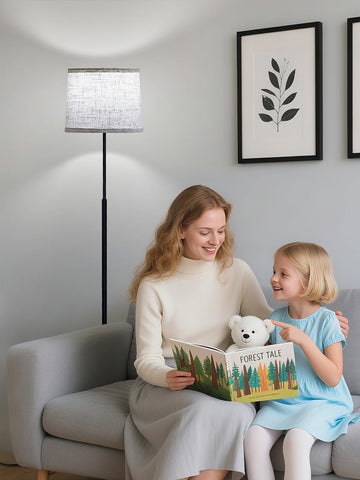 Hikczc living room setup showing tall lamp for ambient lighting