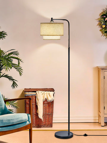 Hikczc durable metal base provides stability for a tall lamp.