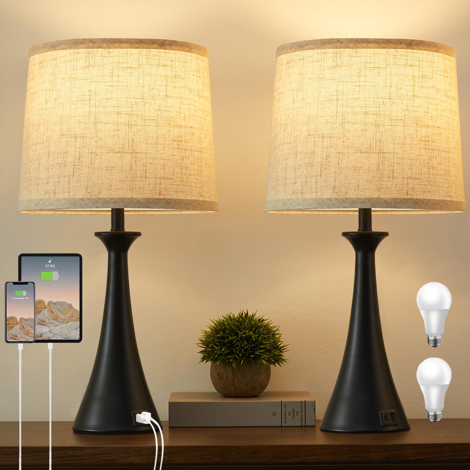 Hikczc touch lamp base close-up with tactile control for easy dimming and setup