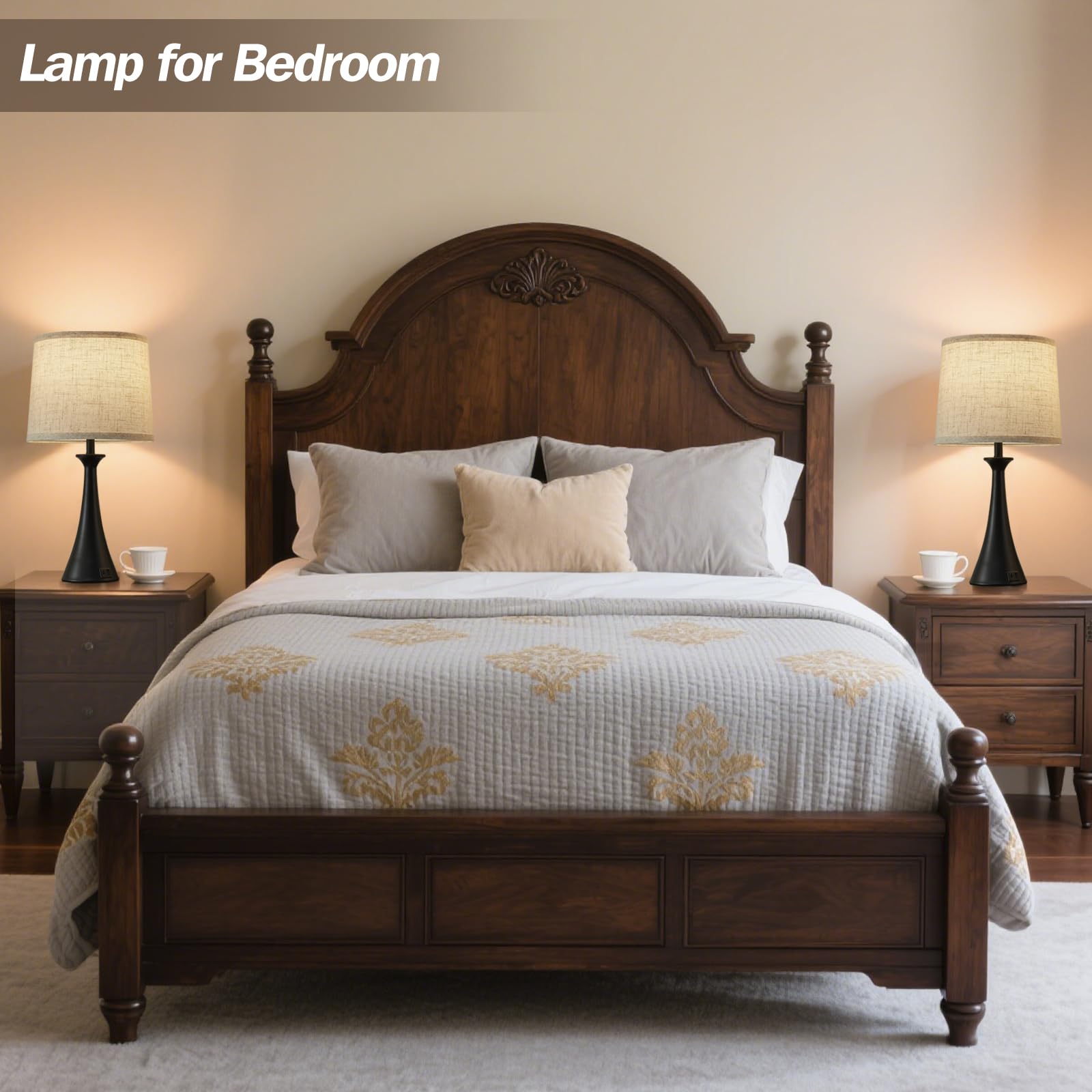 Hikczc touch lamps in a living room setup providing soft lighting