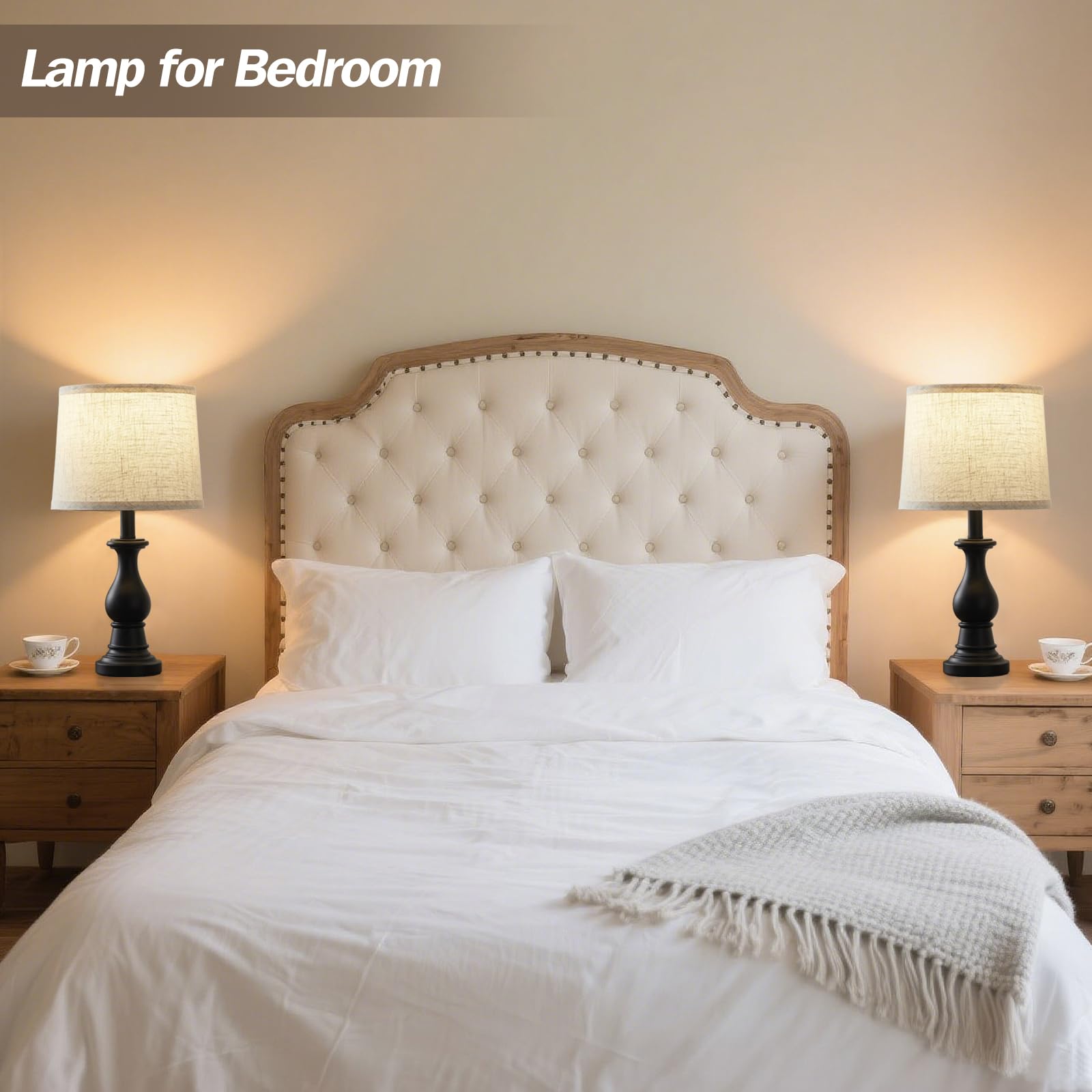 Hikczc bedside lamp for cozy nightstand lighting