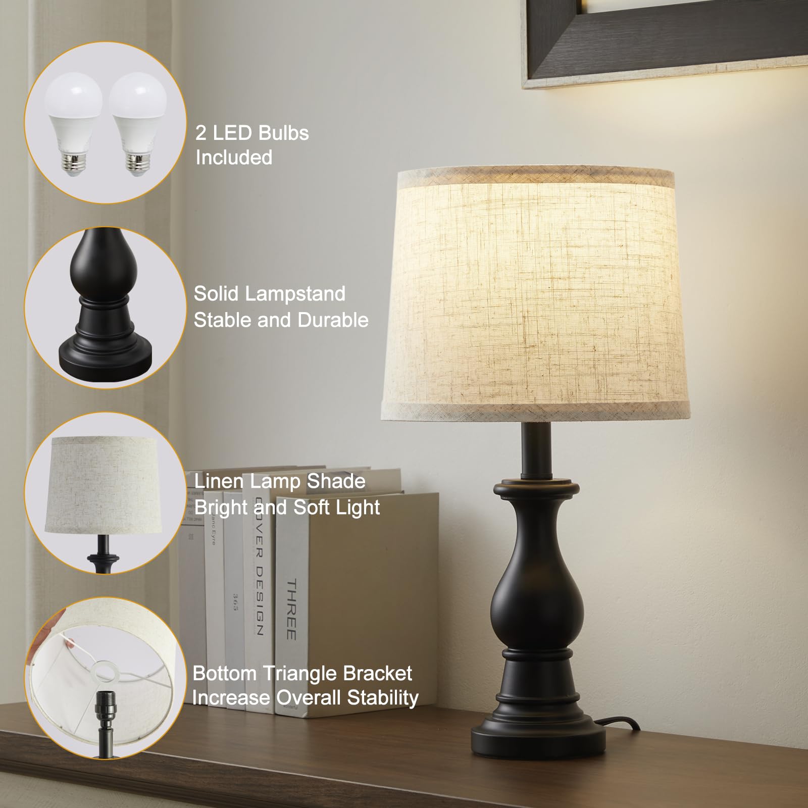 Hikczc LED bulbs included for energy efficient brightness