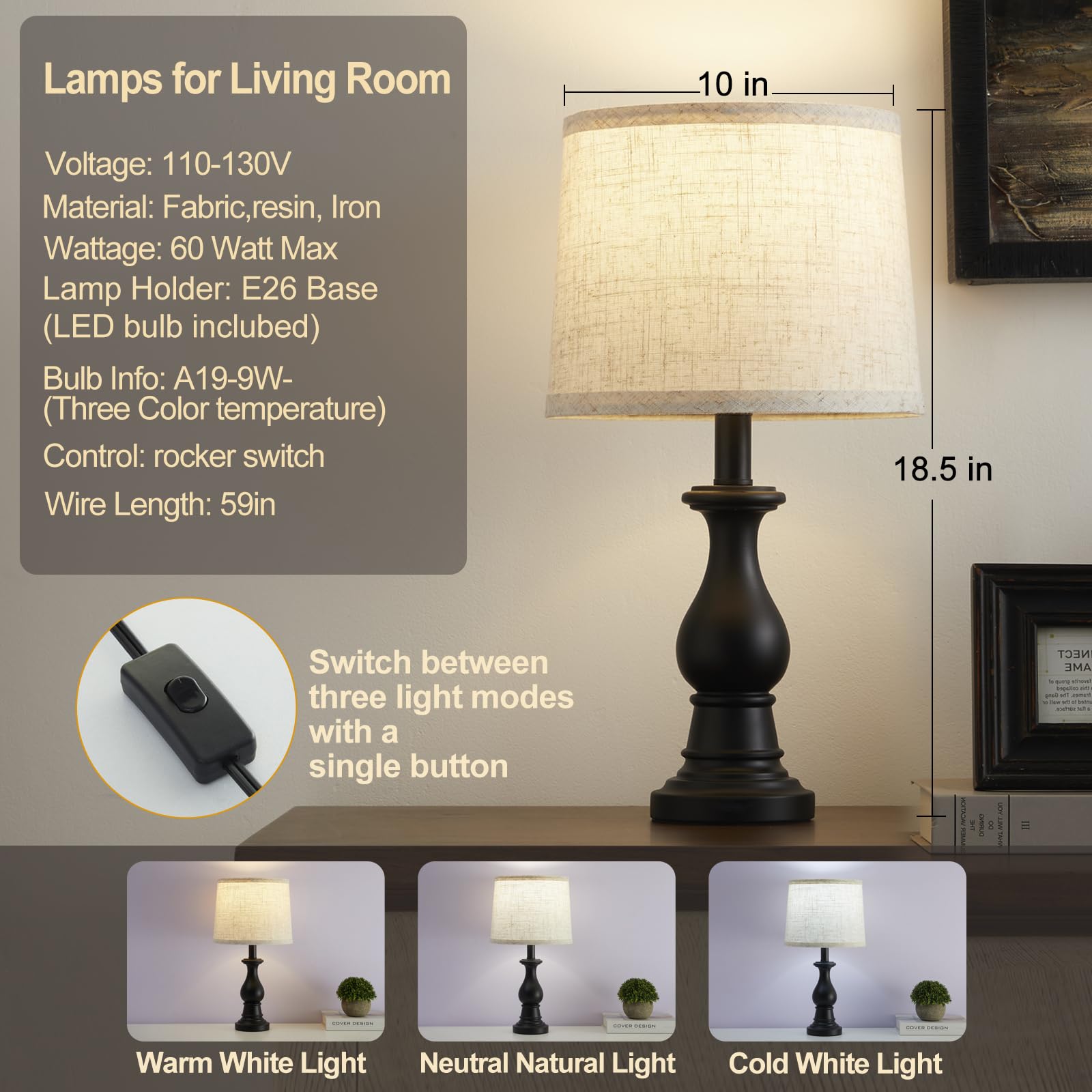 Hikczc table lamp oatmeal shade adds nostalgic warmth to bedroom