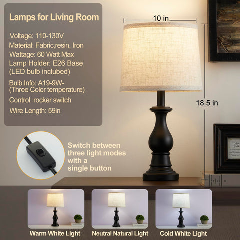 Hikczc table lamp oatmeal shade adds nostalgic warmth to bedroom