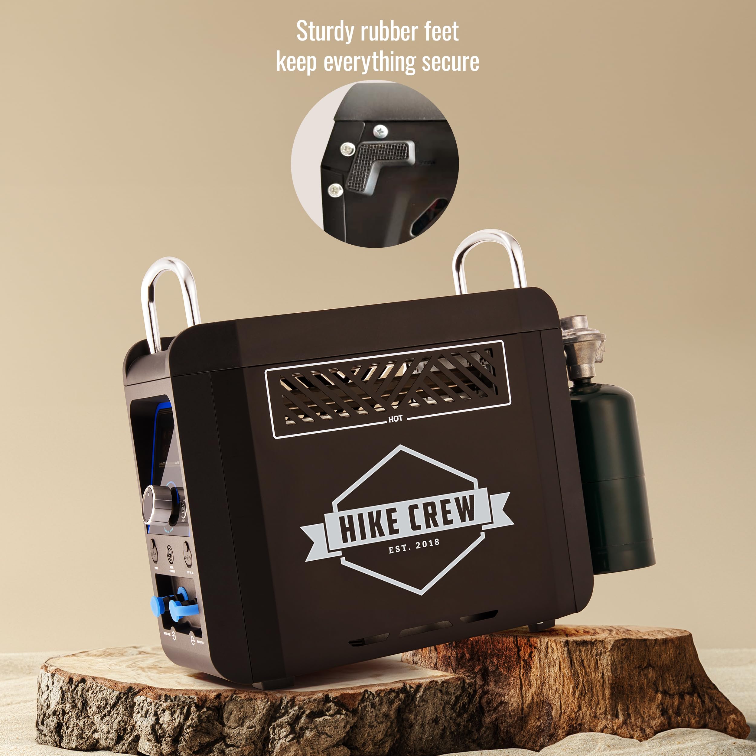 Hike Crew automatic shutoff feature maintains target temperature