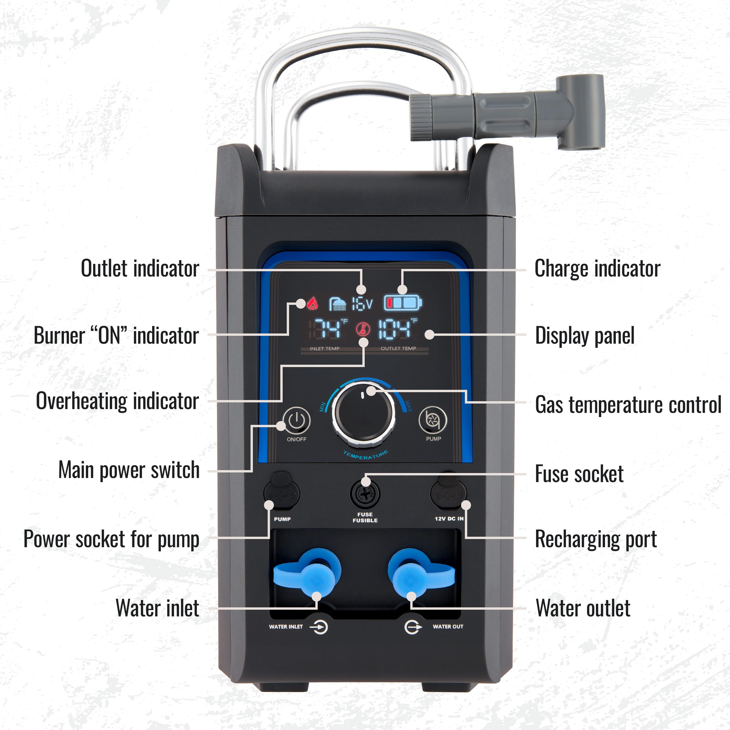 Hike Crew included adapters hoses and accessories for quick setup