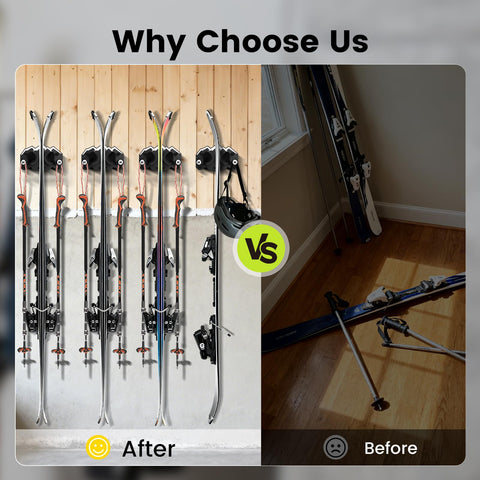 Hikeen Ski & Snowboard Wall Mount rugged construction supports up to twenty pounds.