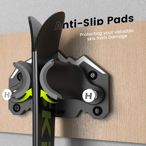 Hikeen Ski & Snowboard Wall Mount saves space by displaying gear vertically.