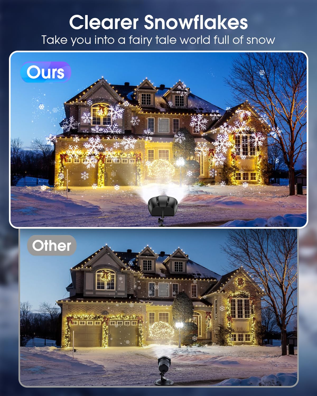 Hiketrax Snowflake Light offers 4-speed options for customizable snowfall effects.