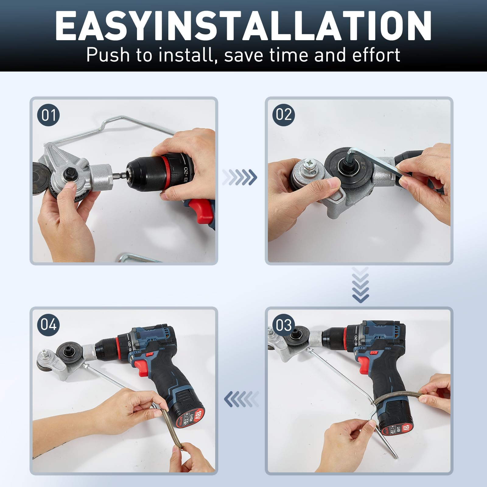 Hilandkom nibbler in-use promoting controlled, safe metal cutting