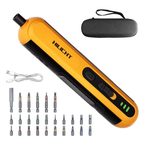 HILICHT 4V cordless screwdriver setup showing compact design for quick projects.