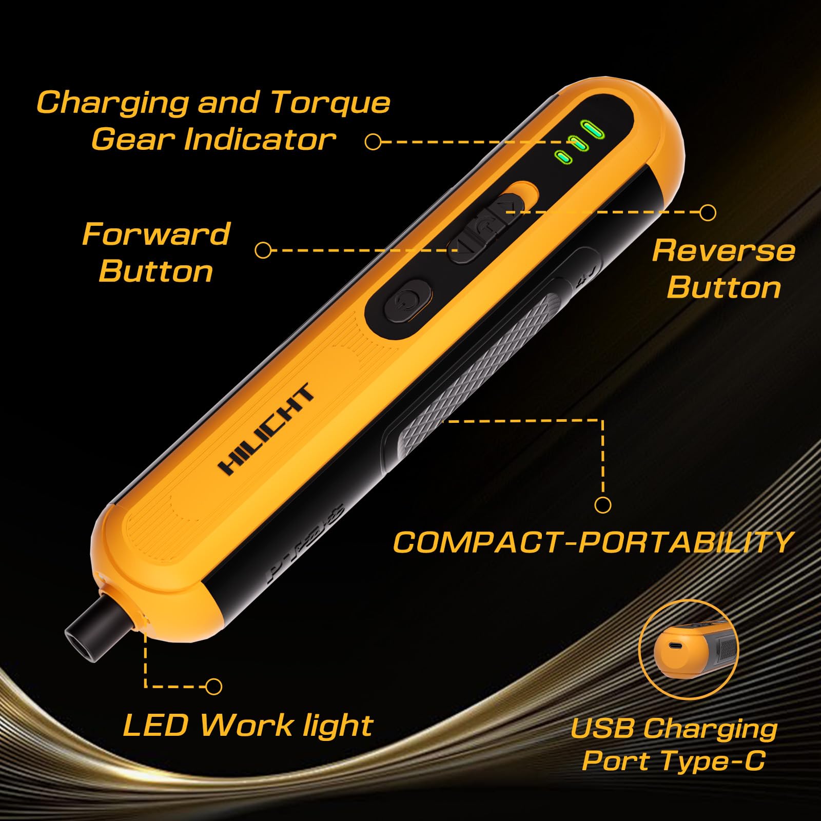 HILICHT 4V screwdriver bits case with 26 S2 bits for durable, versatile fastening.