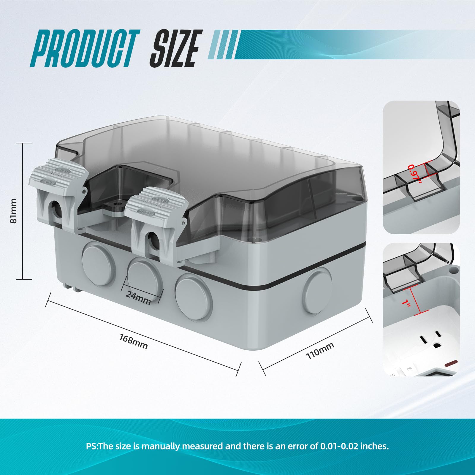 Hilictokt outlet box lockable cover detail ensuring safe, secure outdoor power access