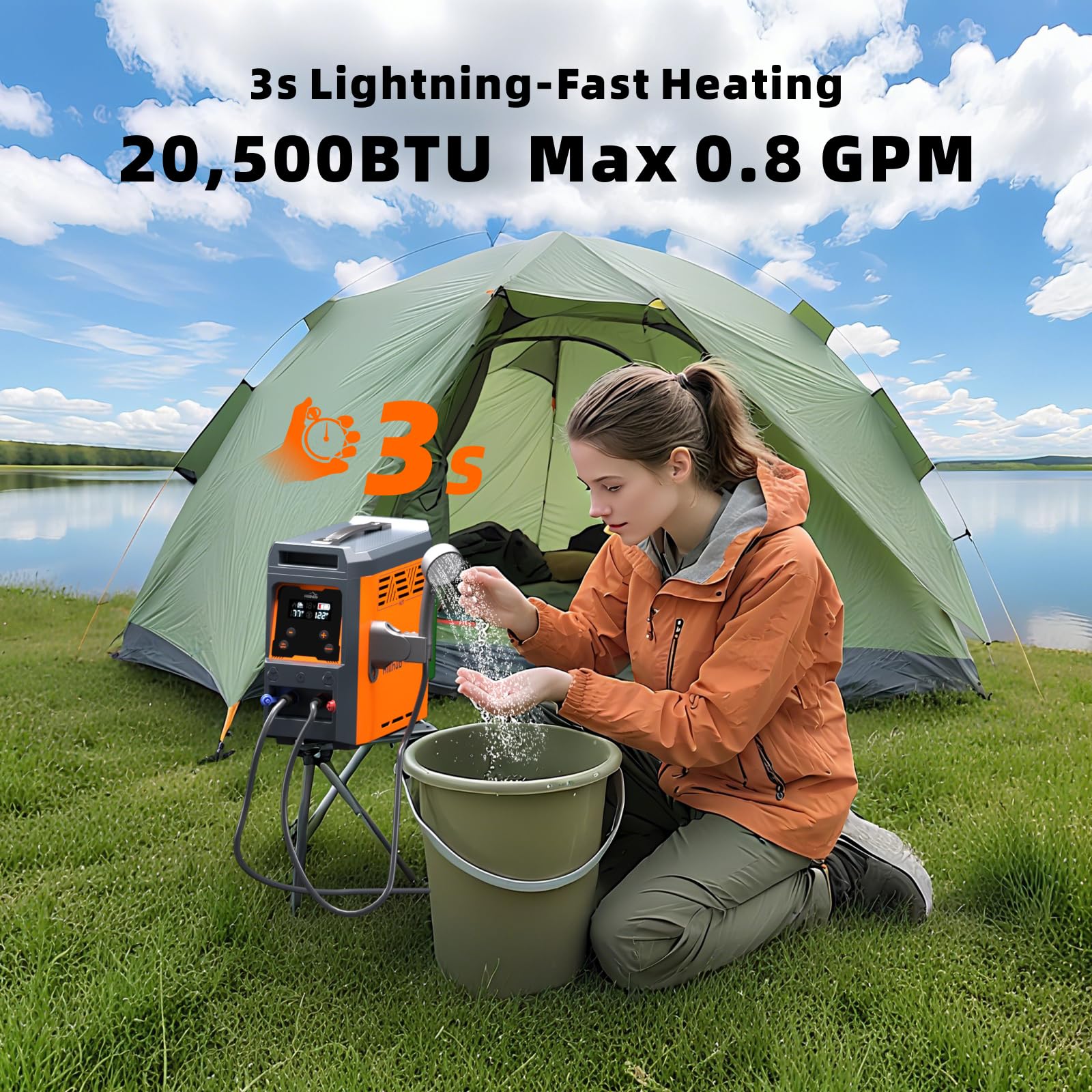 Hillhub control panel with LED display enables precise on-demand temperature for outdoors.