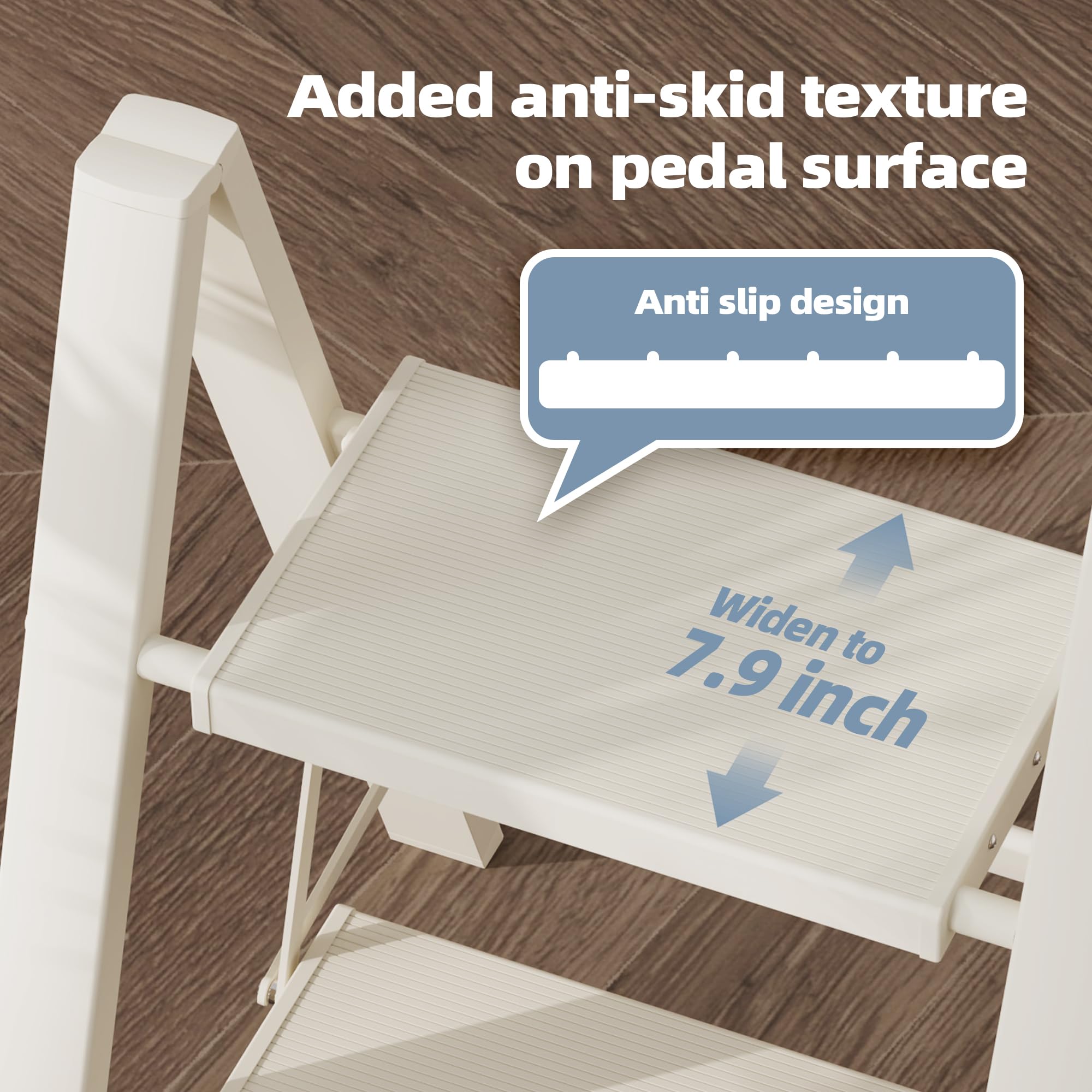 HillhutApex 2 Step Ladder anti-slip feet on various floors