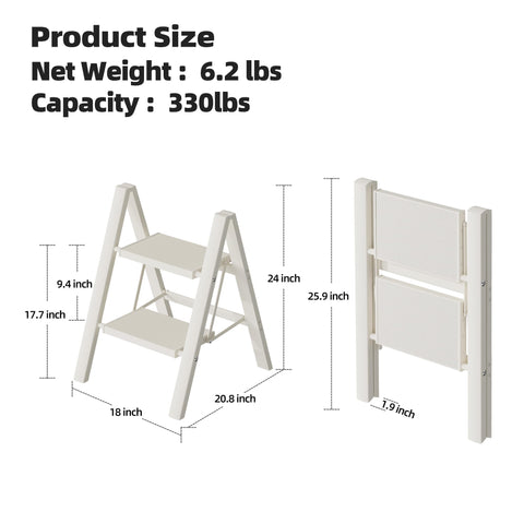 HillhutApex 2 Step Ladder lightweight and portable at 6.3 lb