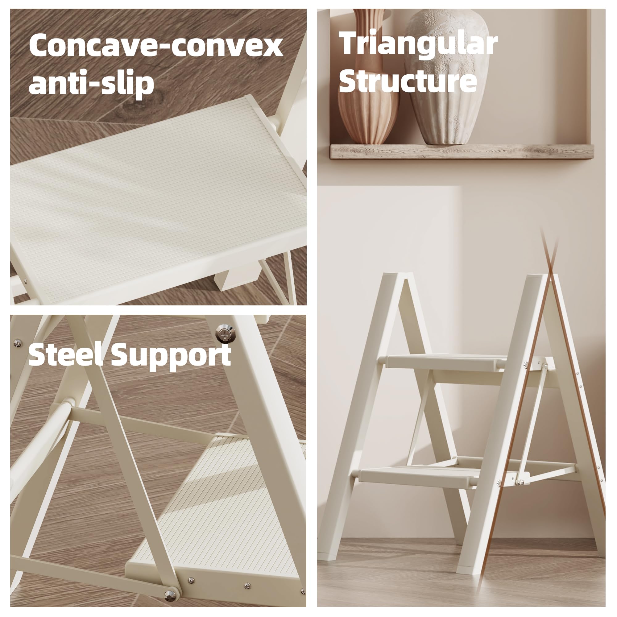 HillhutApex 2 Step Ladder top step height of 17.7 inches