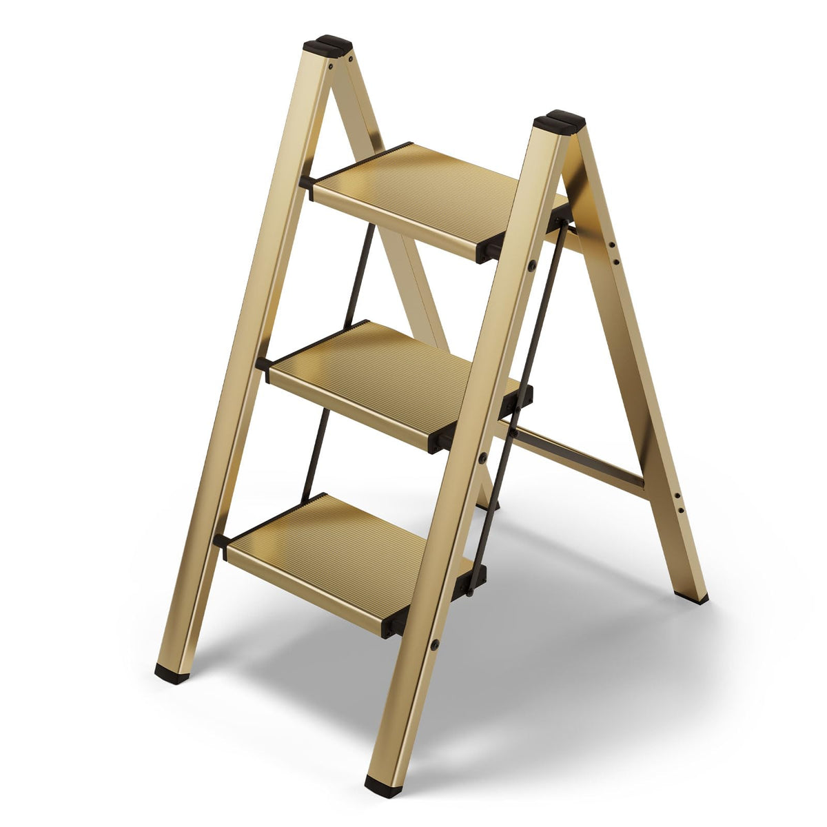 HillhutApex 3-step stool open dimensions provide stable reach for kitchen tasks.