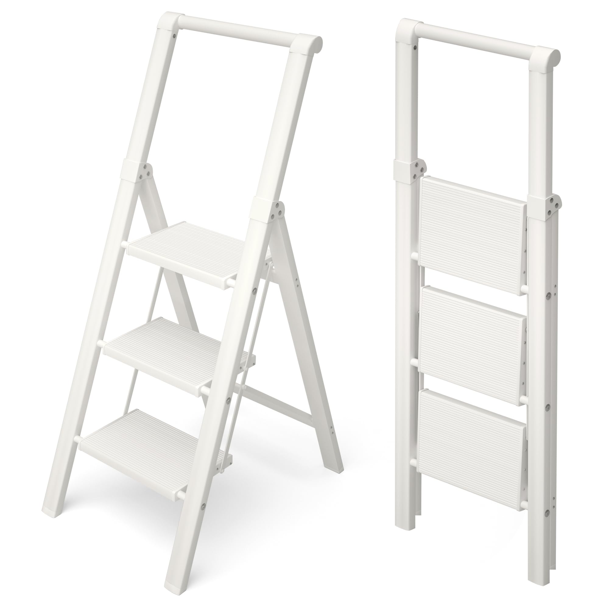 HillhutApex 3-Step Foldable Ladder with handle for stable reach