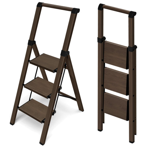 HillhutApex foldable ladder with a carrying handle for easy transport