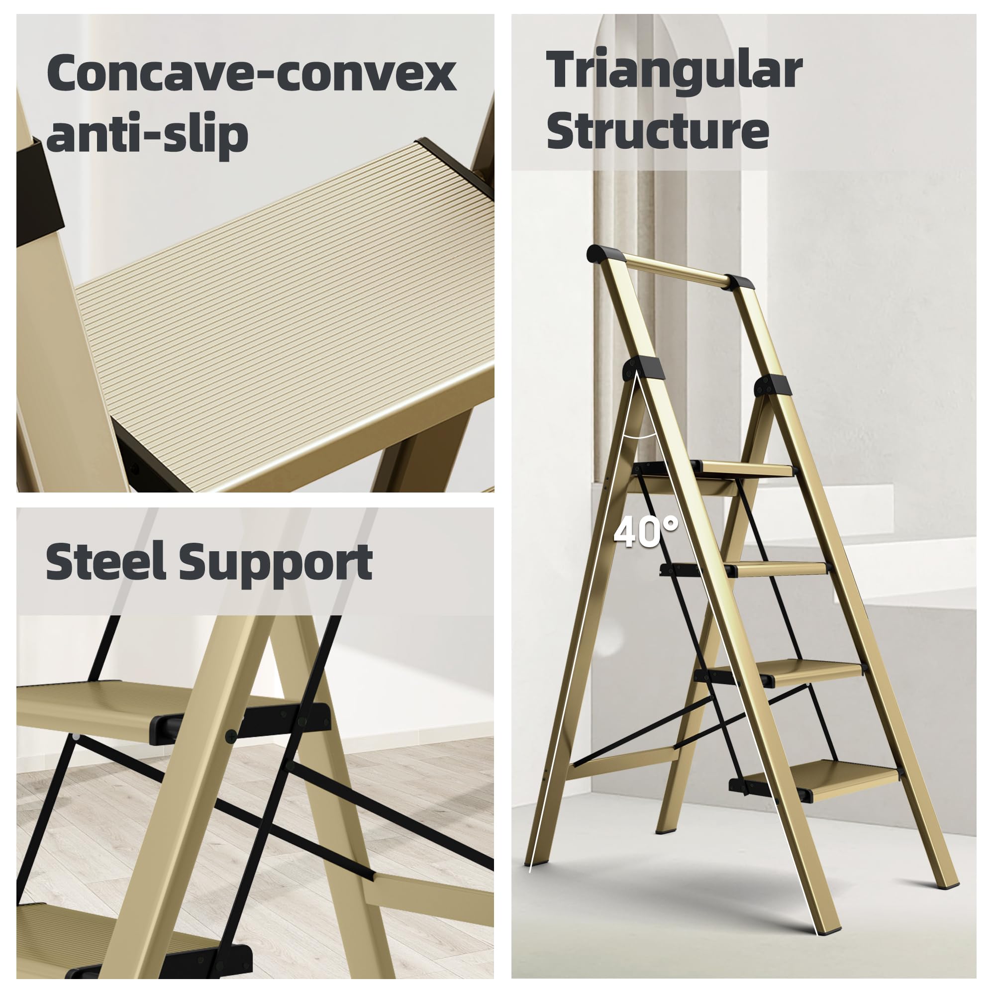 HillhutApex folded ladder compact for easy storage in small spaces.