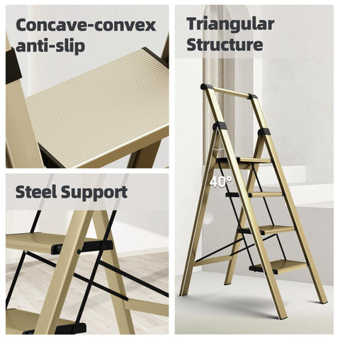 HillhutApex folded ladder compact for easy storage in small spaces.