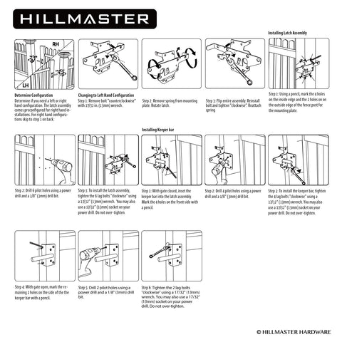 HILLMASTER durable steel gate hardware enhances outdoor fence security.