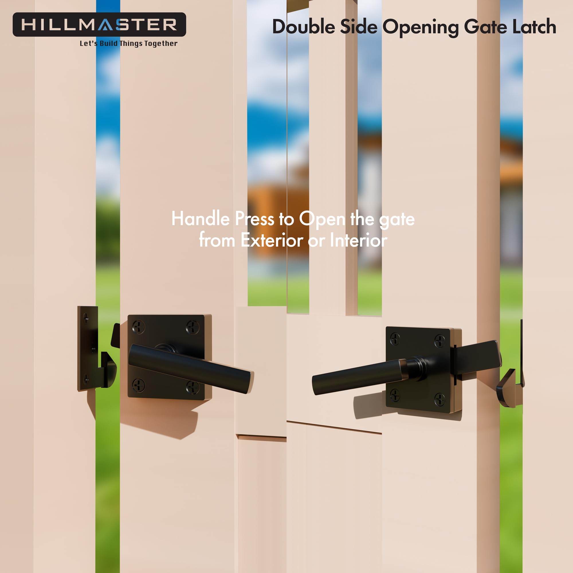 Weatherproof finish and zinc plating ensure long outdoor life.
