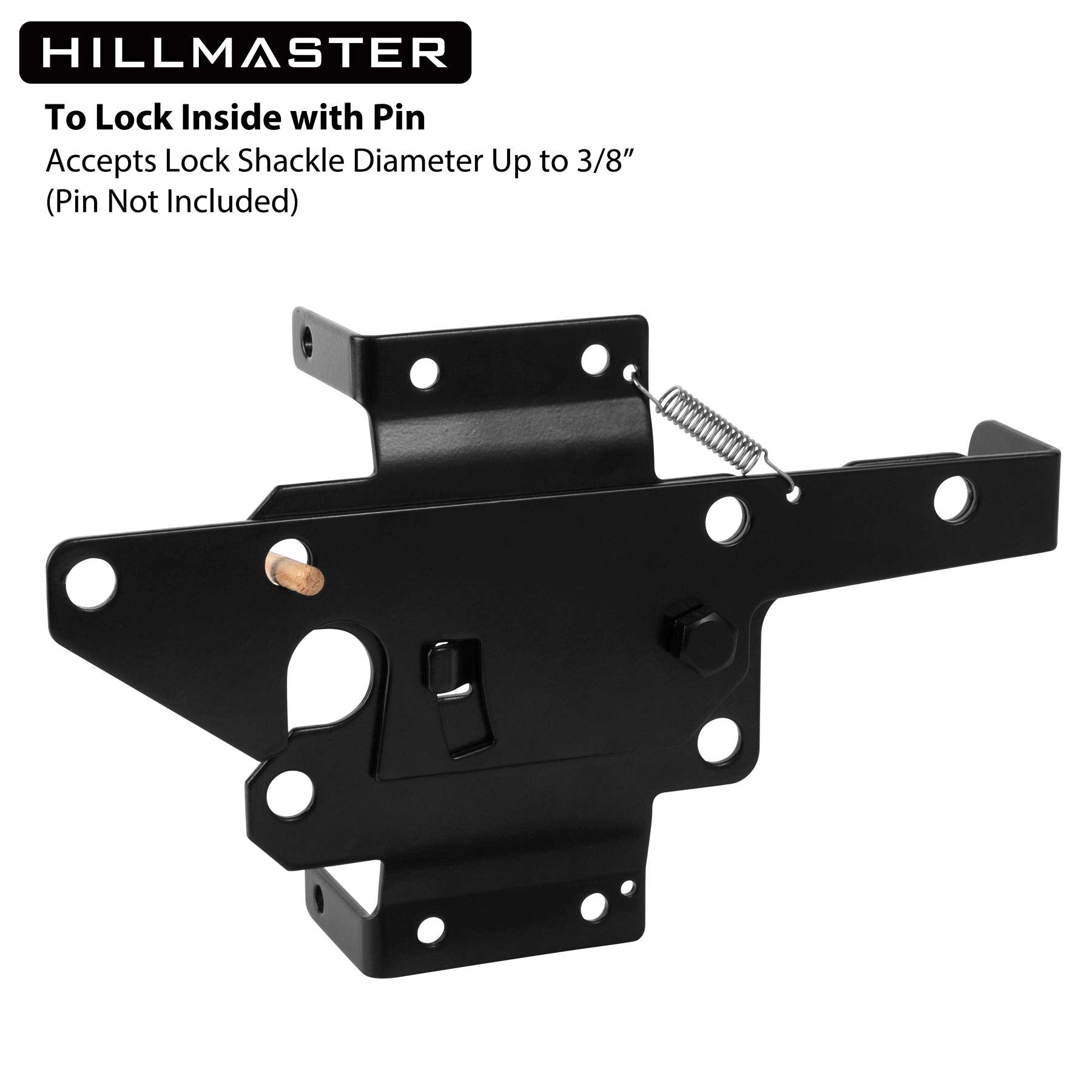 HILLMASTER padlock-ready gate latch enables extra security with a standard padlock.