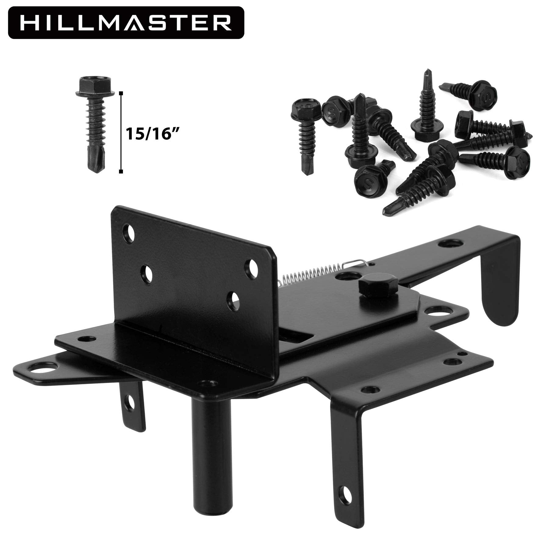 HILLMASTER post-mount gate latch assembly allows versatile left or right installation.