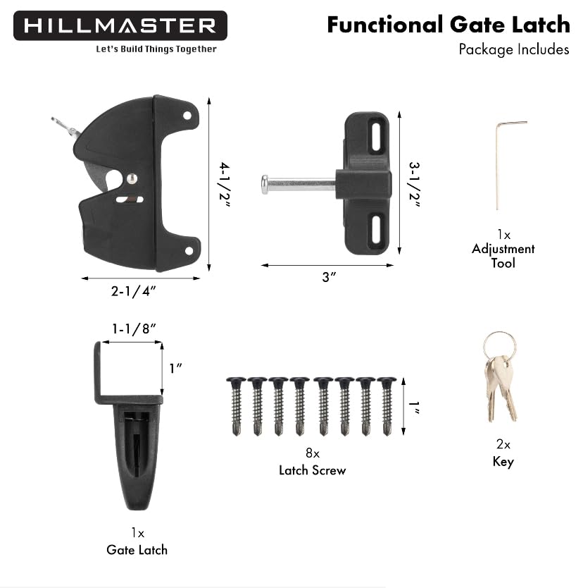 Hillmaster reversible design gate latch for left or right hinged gates.