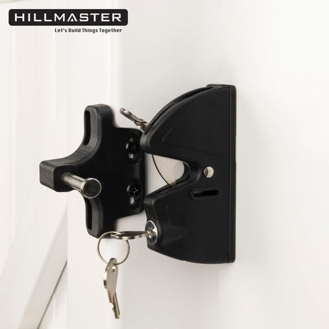 Hillmaster versatile gate latch suited for metal, wood, and vinyl fences.