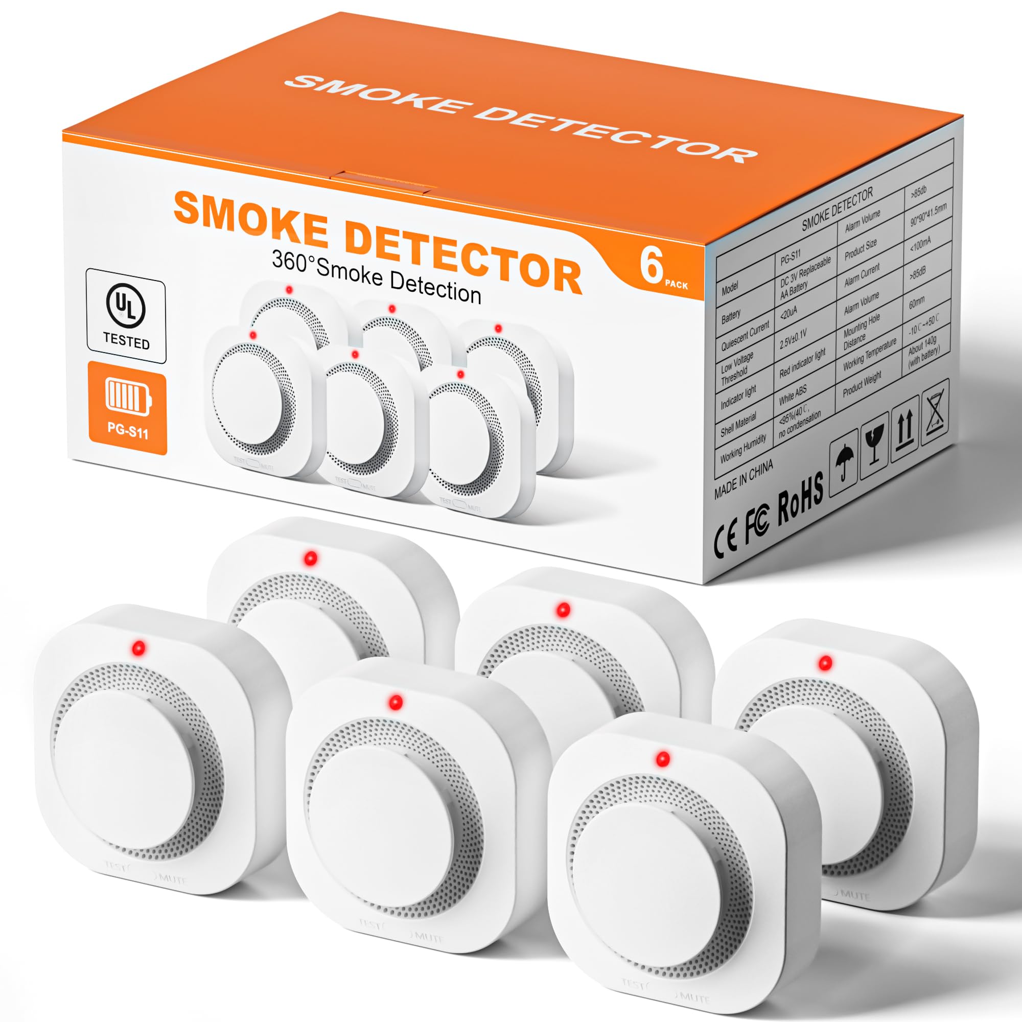 Hilmon smoke alarm with dual-sensor photoelectric design detects smoke while reducing false alarms.