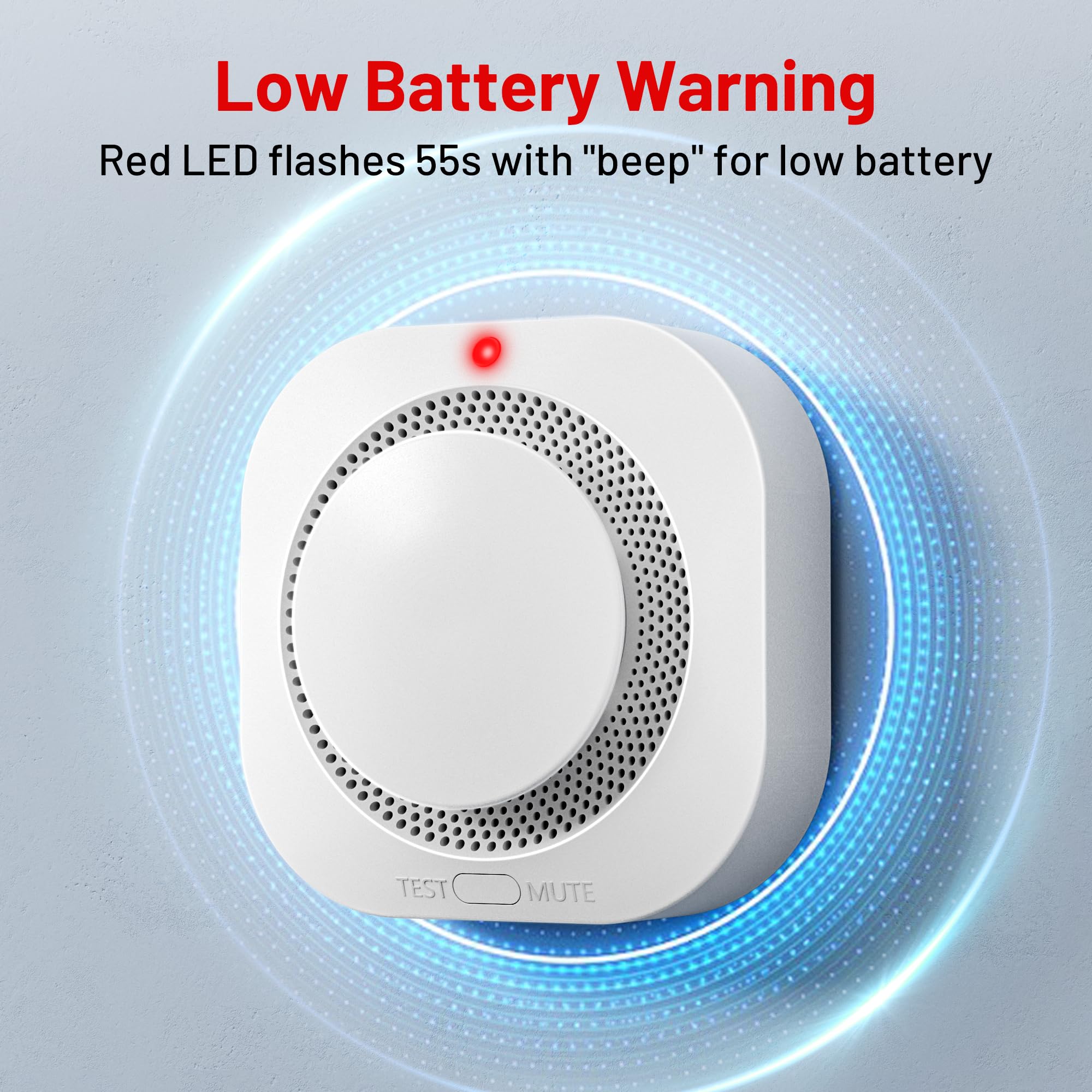 Hilmon smoke alarm mute and test function helps manage alerts.