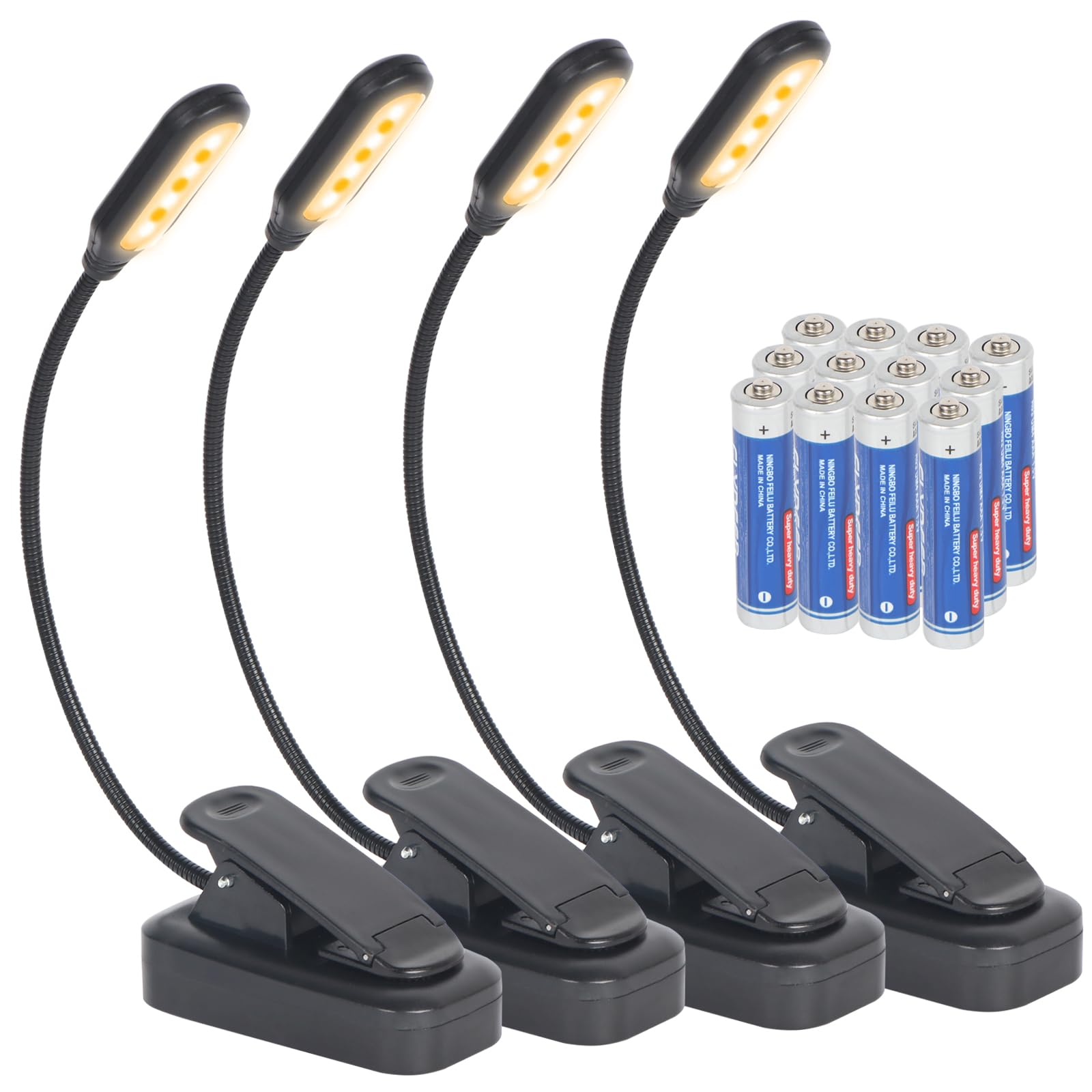 Hilngav 4-pack reading light clip-on for portable bedtime reading.