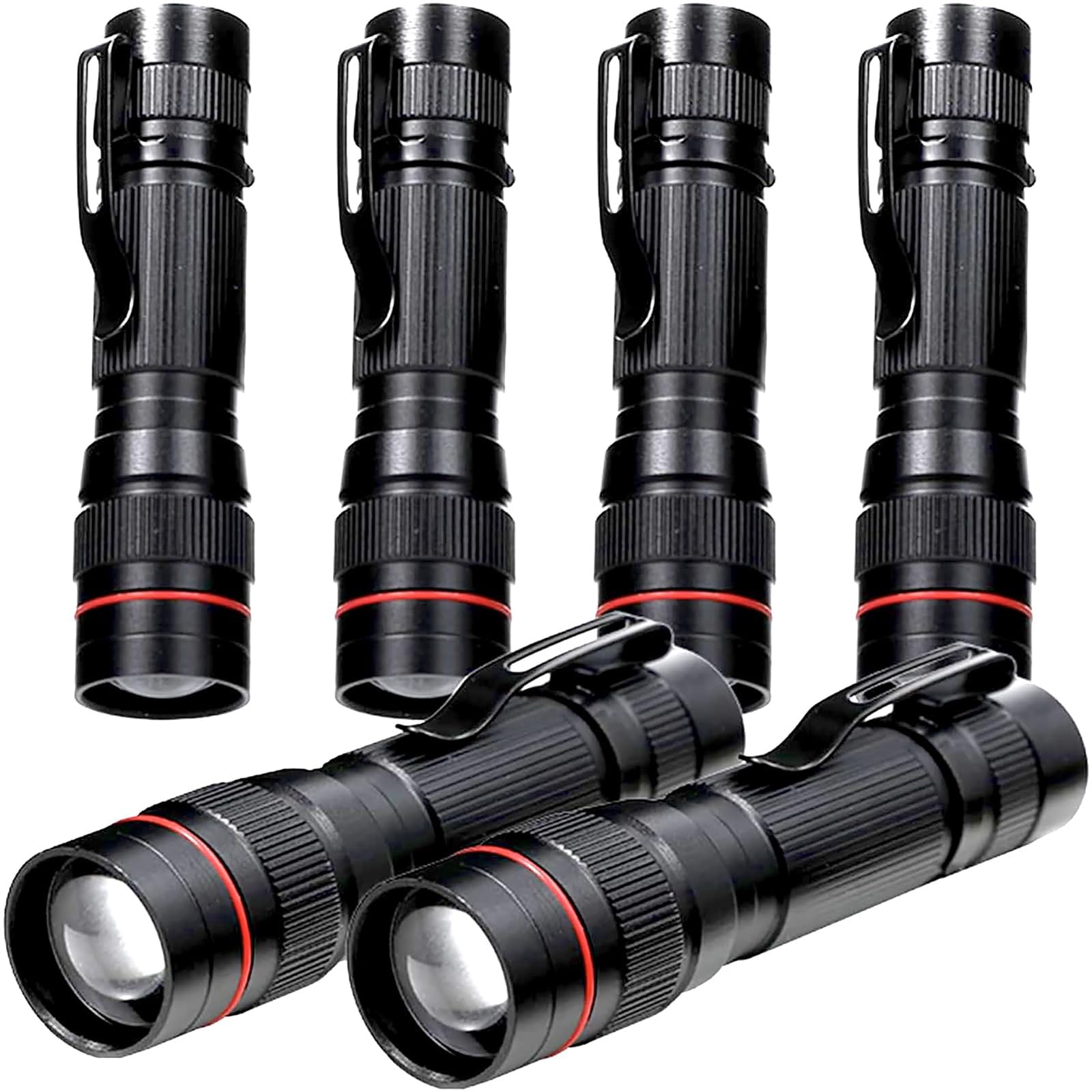Hilngav 6-pack mini LED flashlight with zoomable beam for versatile outdoor use.